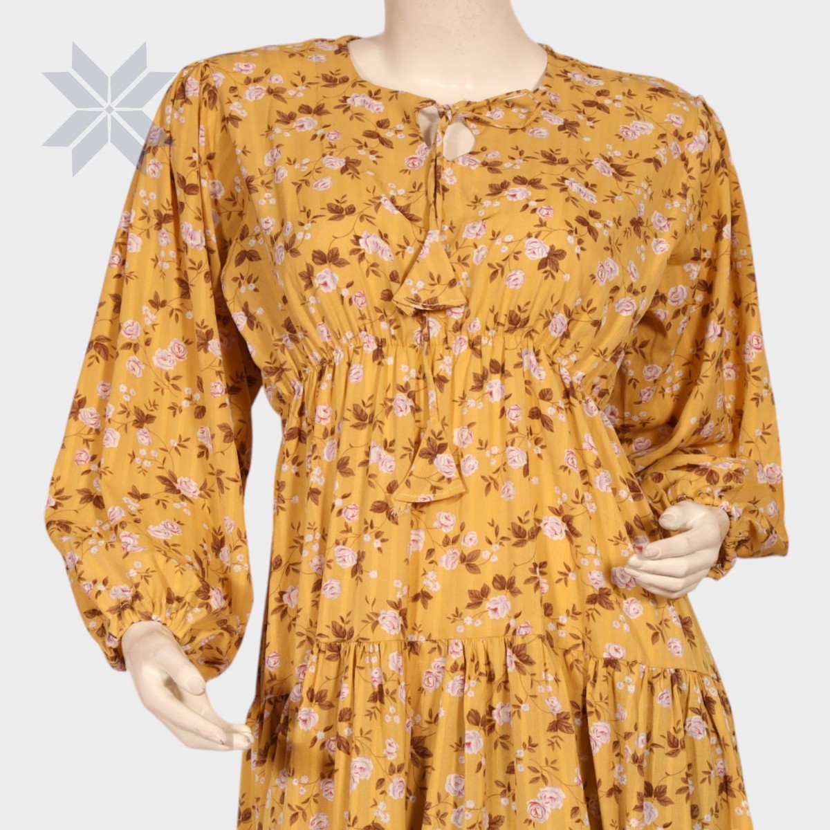 Golden Bloom Midi Dress 2