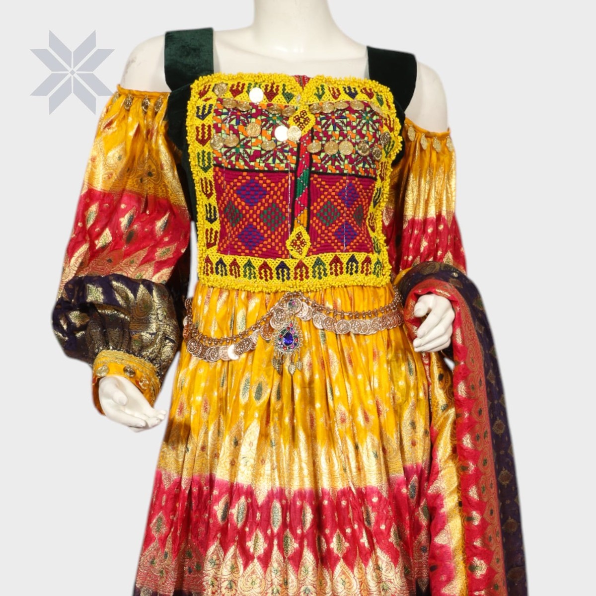 Multicolor Traditional Afghani Dress 3
