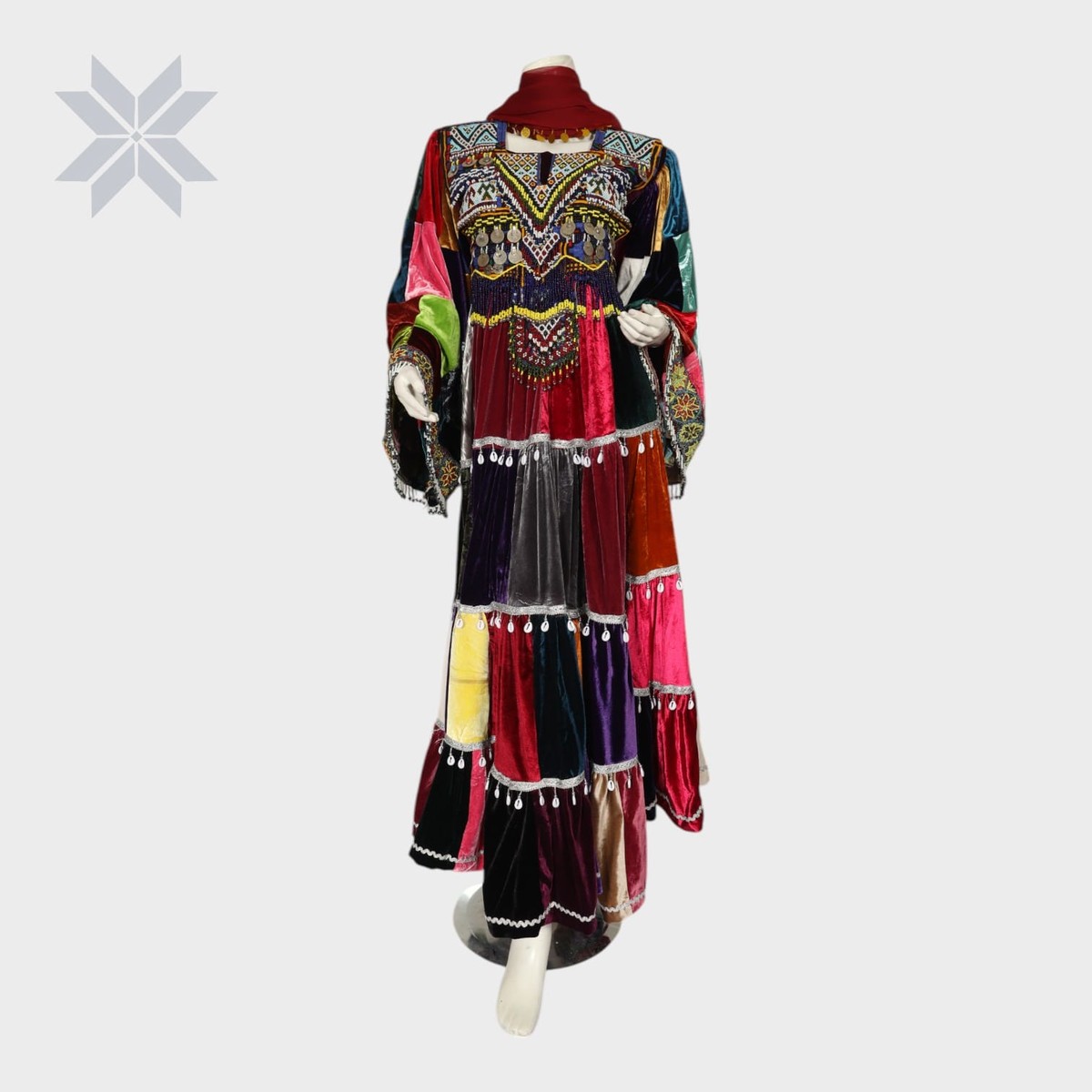 Traditional Multicolor Patchwork Afghani Dress 2