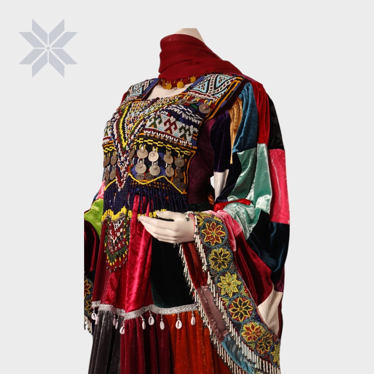 Traditional Multicolor Patchwork Afghani Dress 4