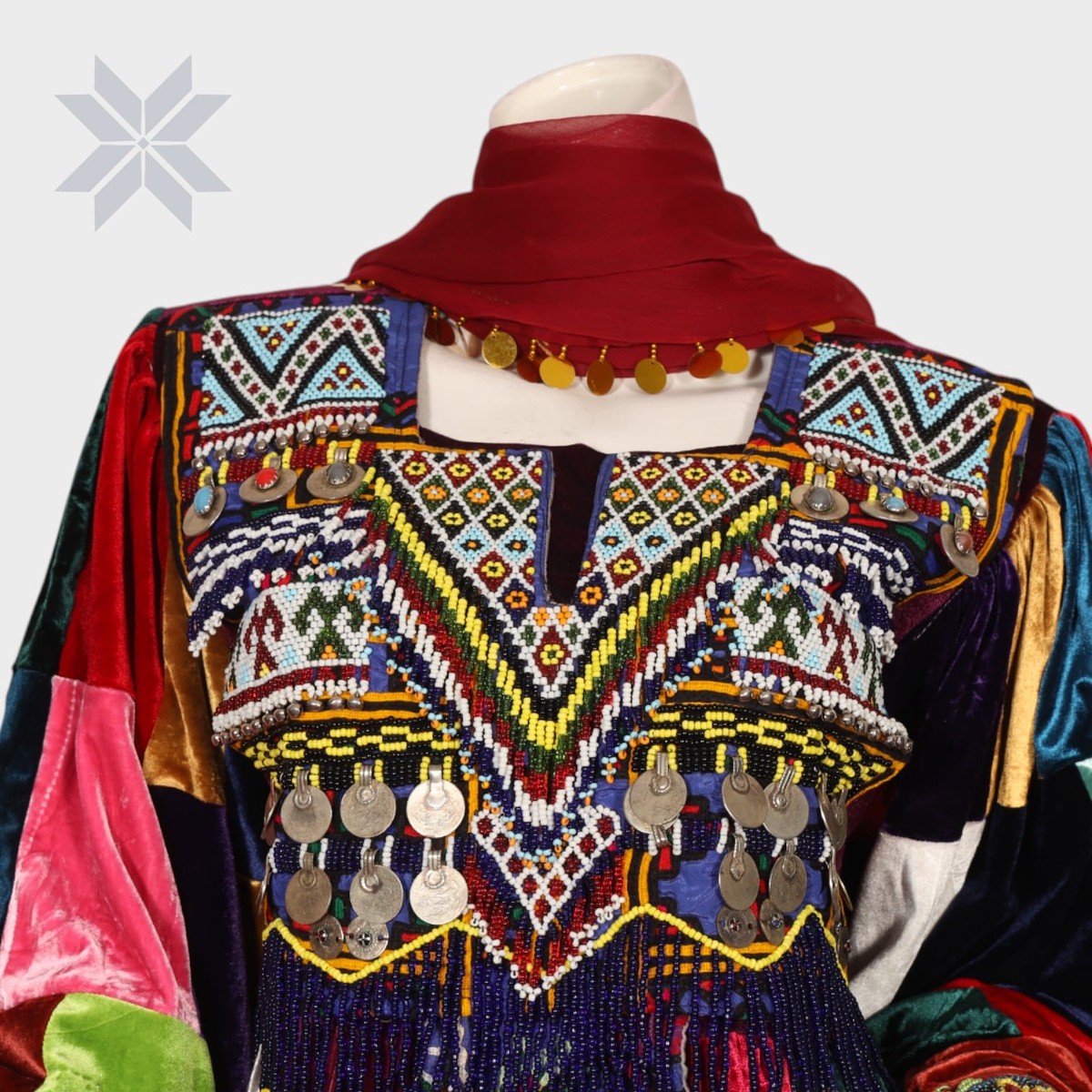 Traditional Multicolor Patchwork Afghani Dress 1