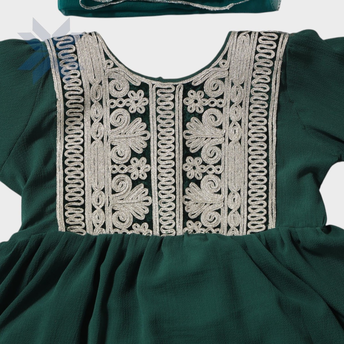 Zohra Emerald Green Baby Dress Set 3