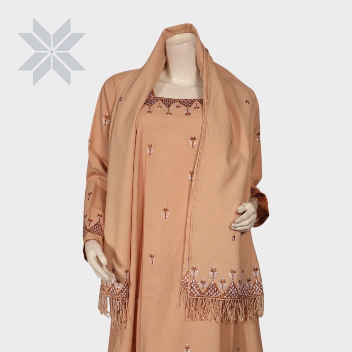 Gulnaar Peach Embroidered Set 1