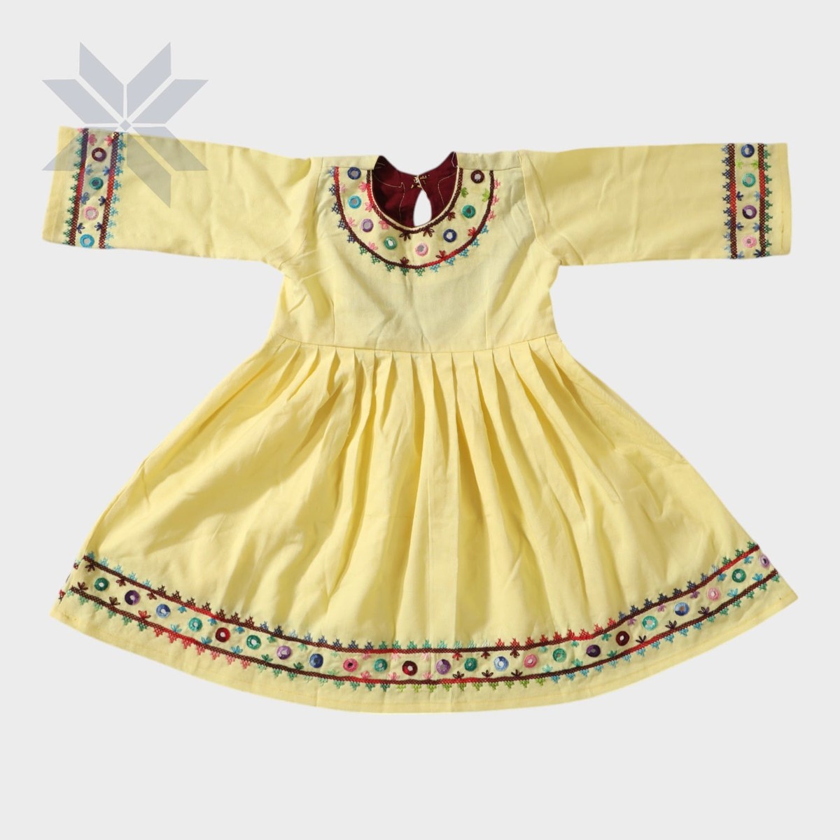 Zarihan Yellow Embroidered Frock 1