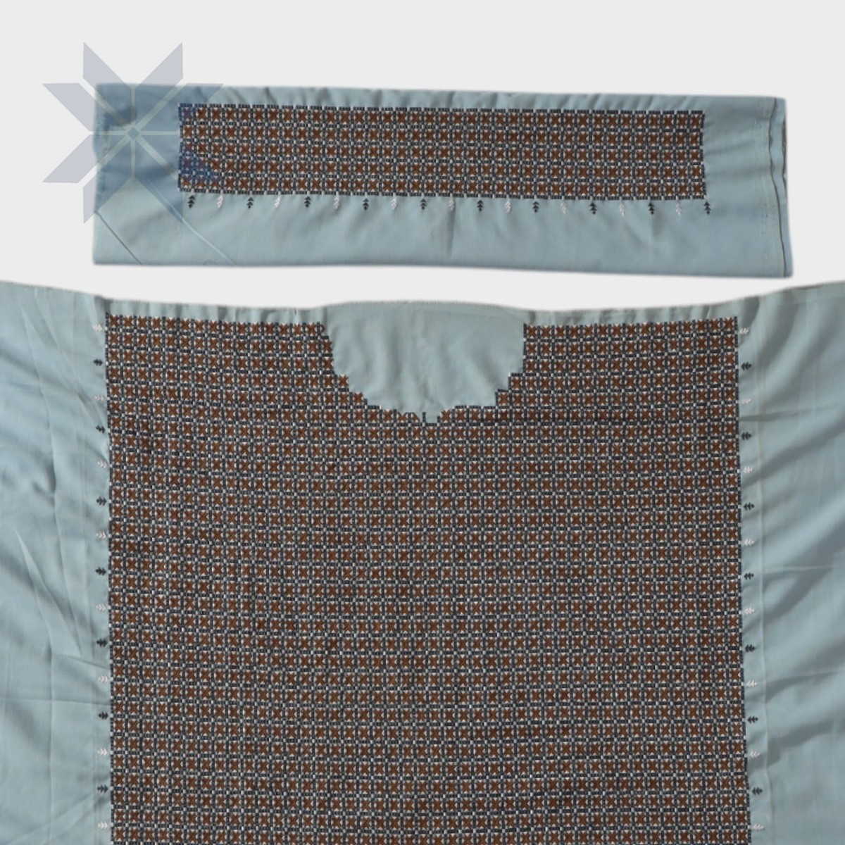 Badghis Sky Blue Hand-Embroidered Kurta Set 1
