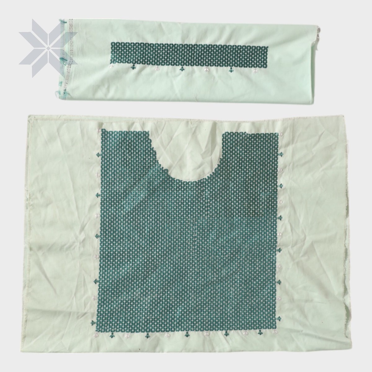 Zarmina Embroidered Kameez Panel Set – Light Mint 2