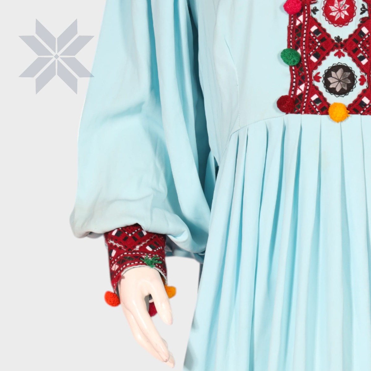 Bahara Embroidered Sky Blue Dress 3