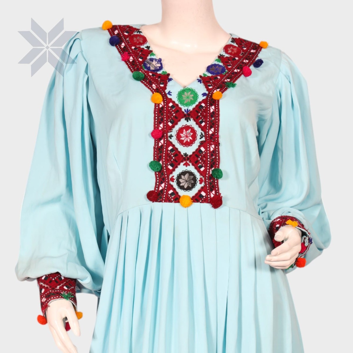 Bahara Embroidered Sky Blue Dress 2