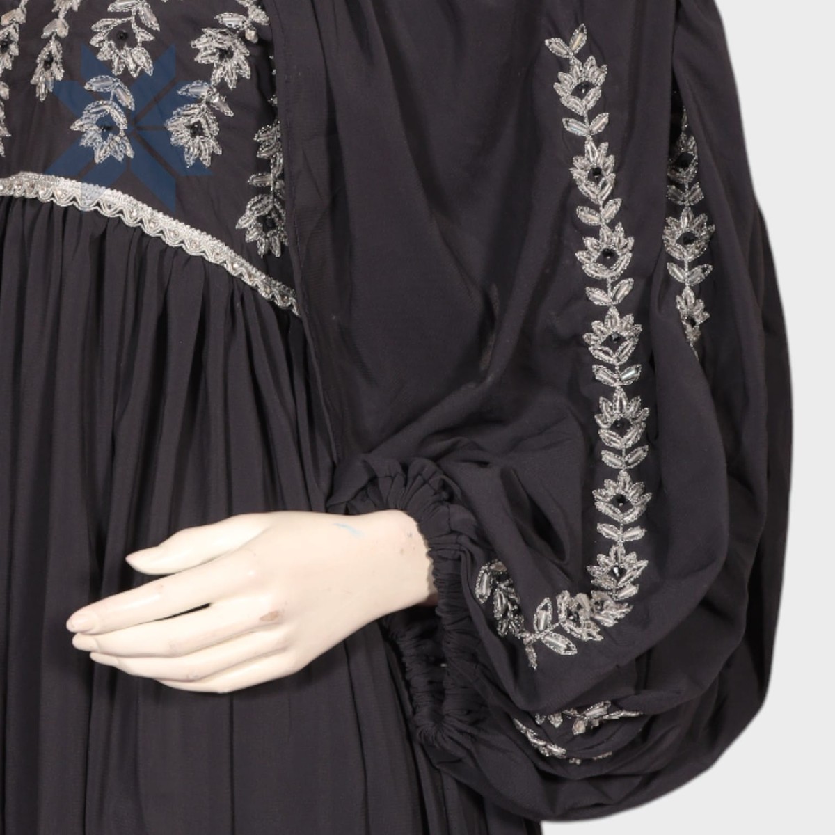 Zareen Black Embroidered Maxi Dress 4