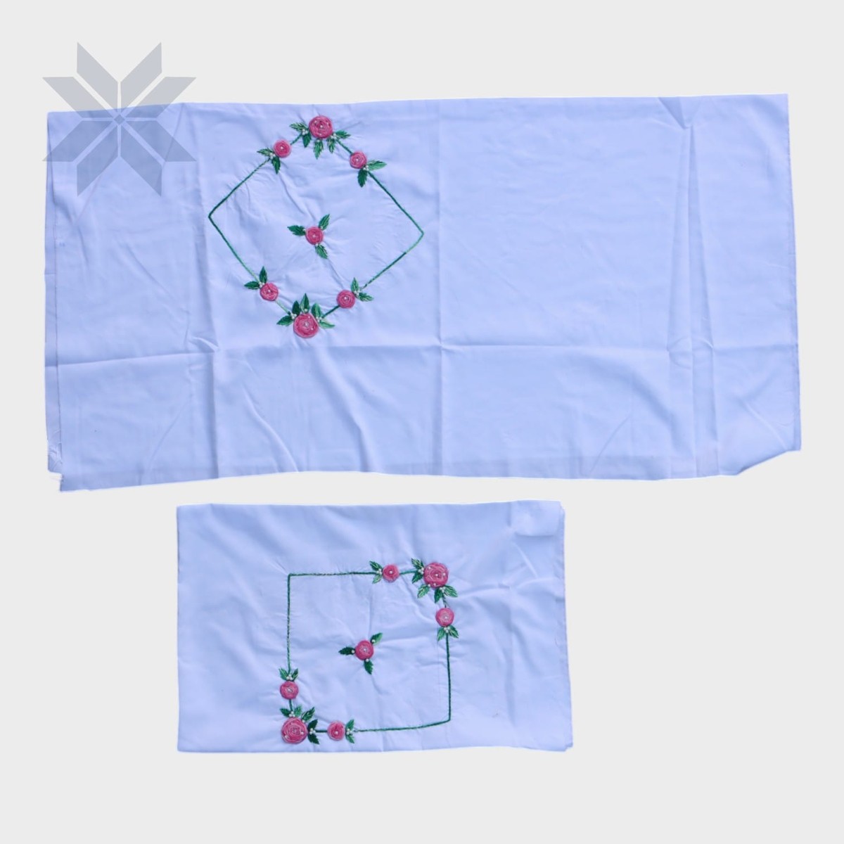 Blush Bloom Embroidered Pillow & Sheet BabySet 1