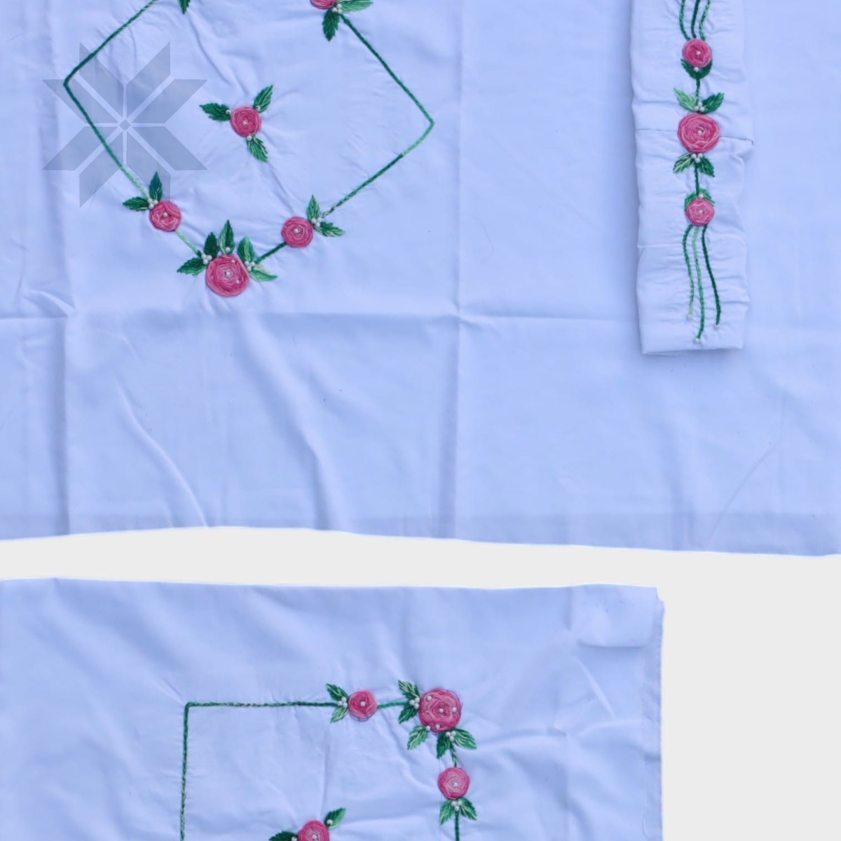 Blush Bloom Embroidered Pillow & Sheet BabySet 2