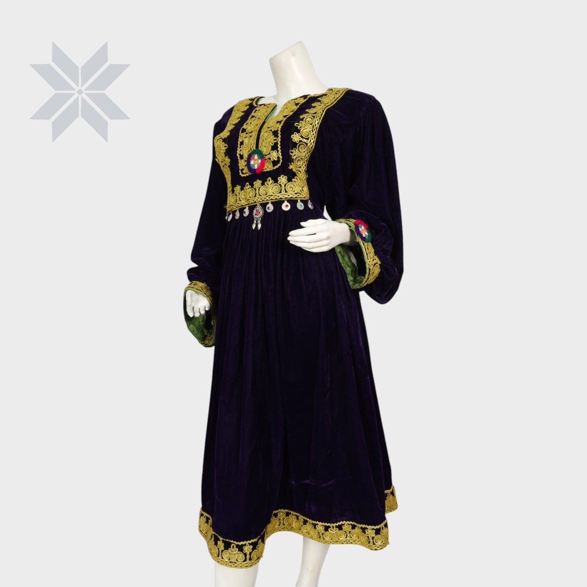 Traditional Velvet Dress Golden embroidered 5