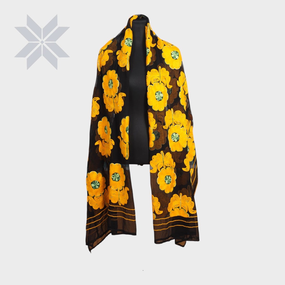 Golden Orchard Embroidered Shawl 2
