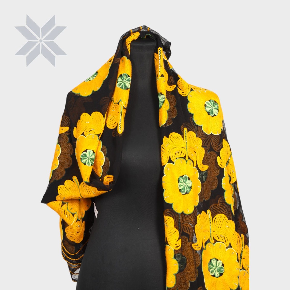 Golden Orchard Embroidered Shawl 4
