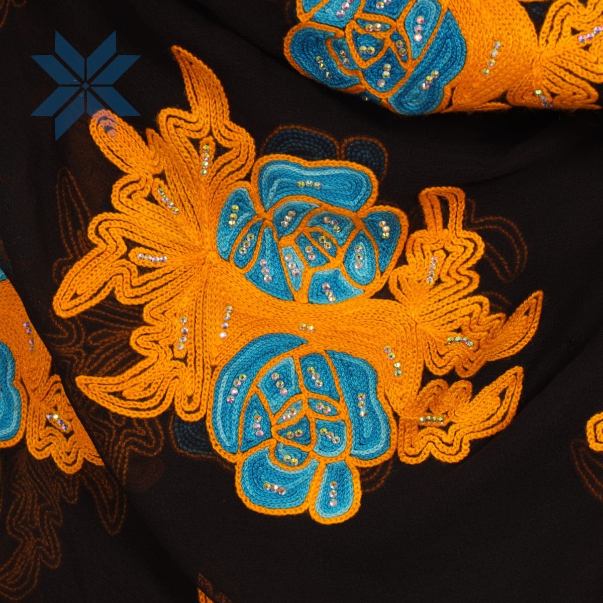 Amber Sky Embroidered Shawl 2