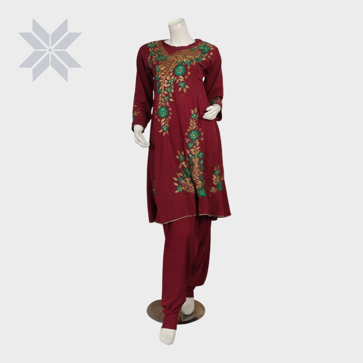 Maroon Elegance Embroidered Kameez Set 4