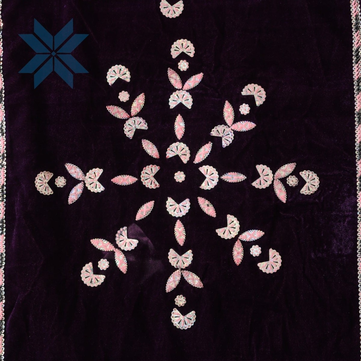 Velvet Bloom Embroidered Pillow and Sheet Set 1