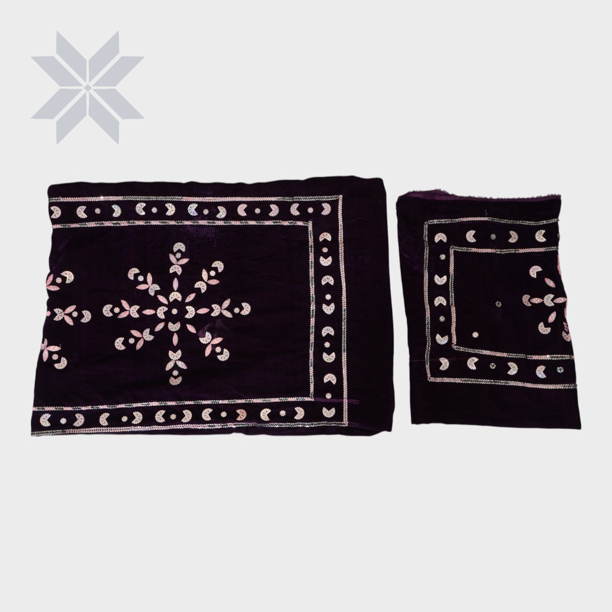 Velvet Bloom Embroidered Pillow and Sheet Set 2