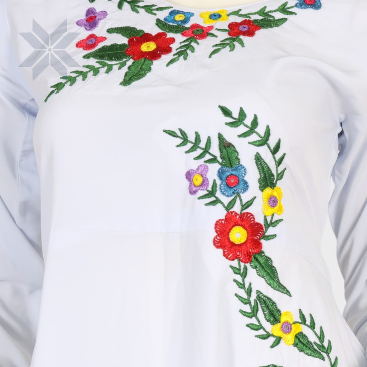 Bahaar White Floral Embroidered Dress 4