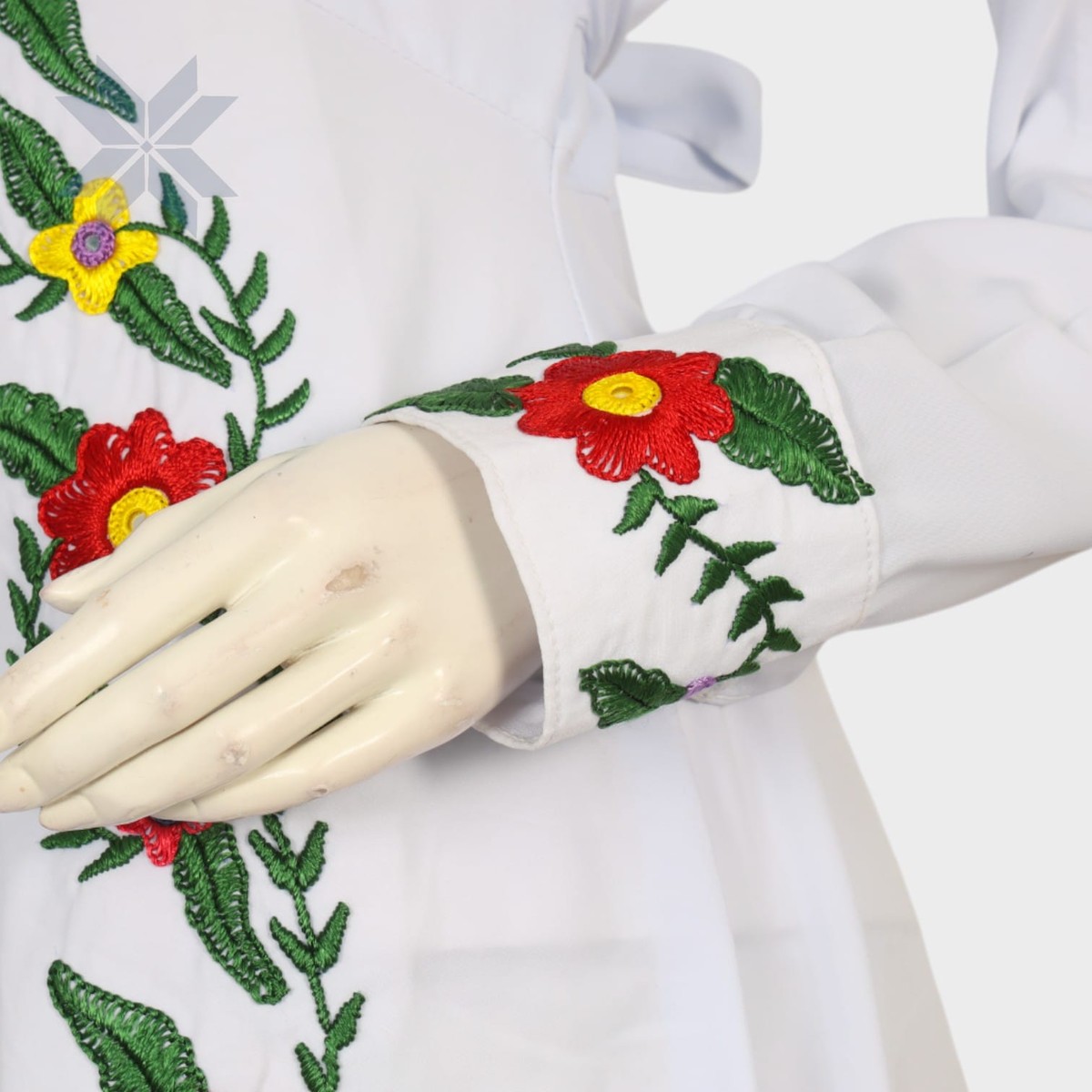 Bahaar White Floral Embroidered Dress 1