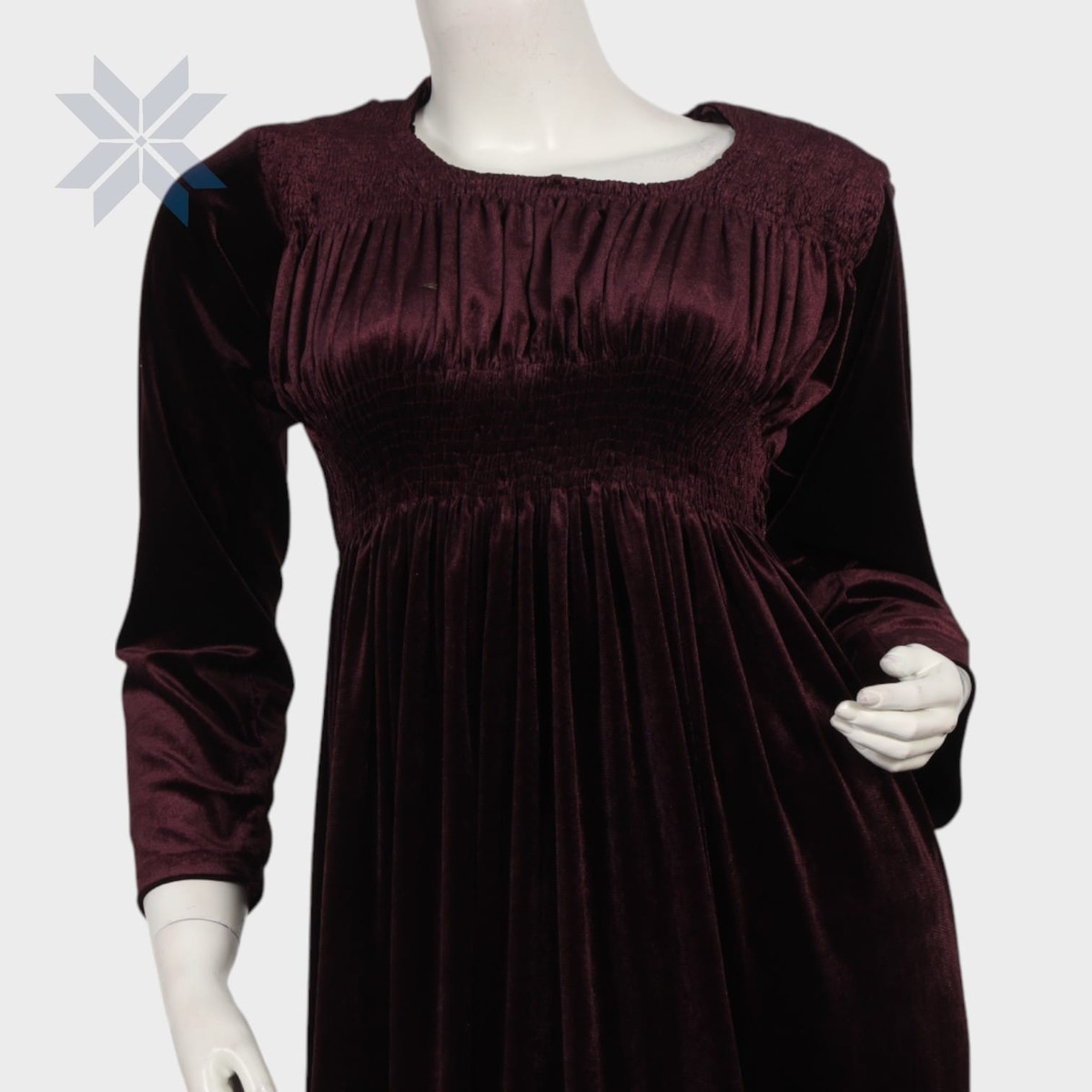 Velvet Ruffle Hem Classic Dress 3