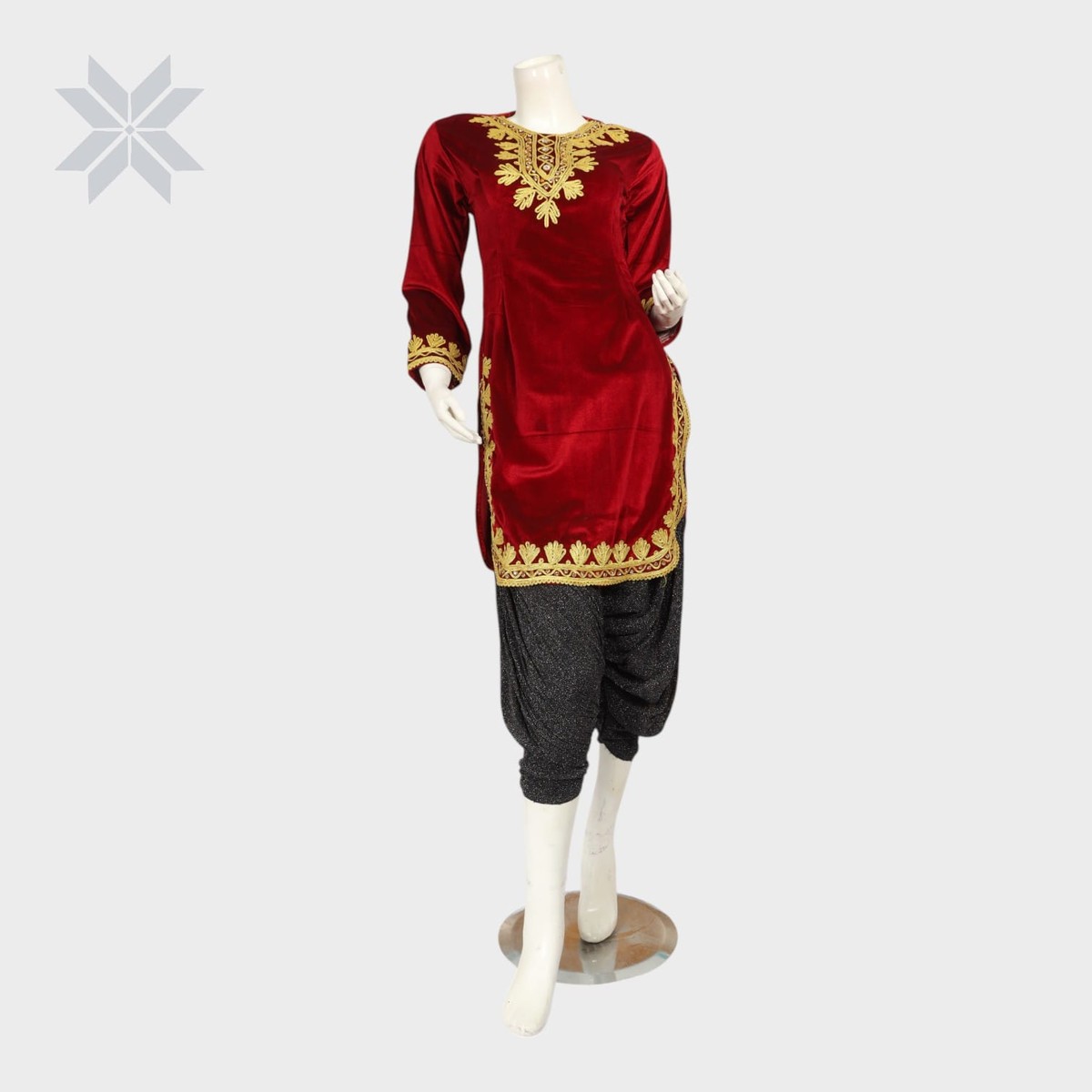 Velvet Elegance Embroidered Kameez Set 5