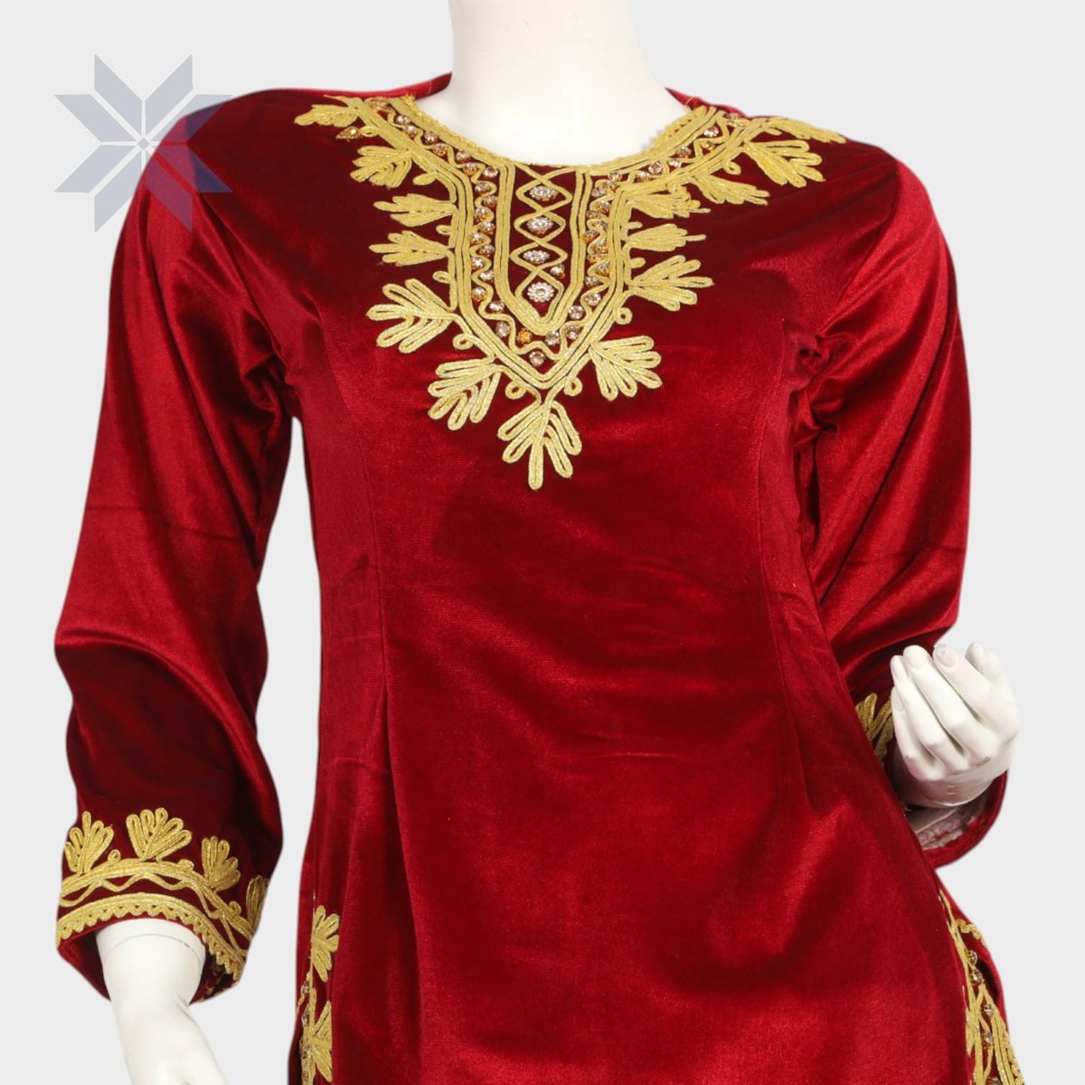 Velvet Elegance Embroidered Kameez Set 2