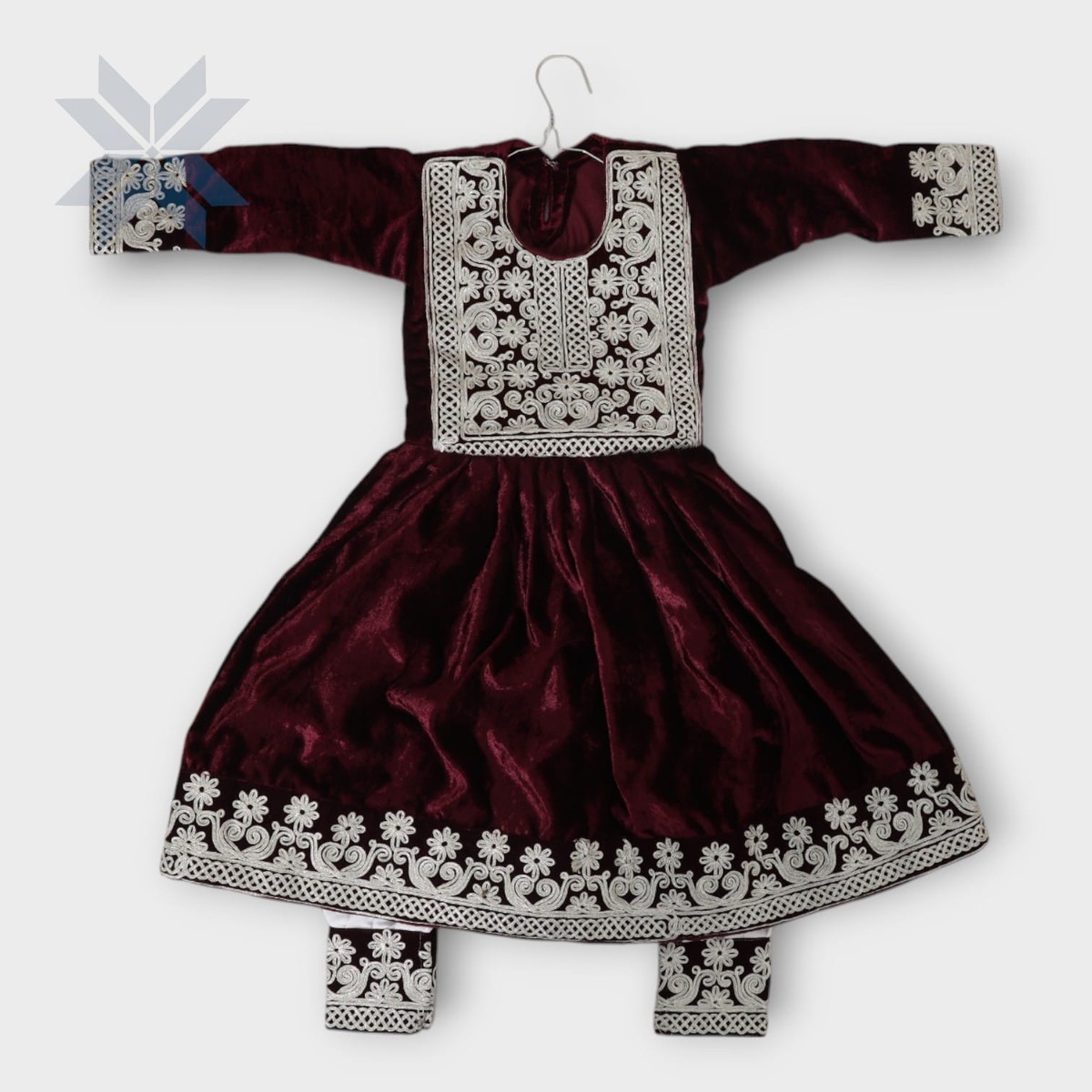 Maroon Mini Royal Velvet Set (Kids) 3
