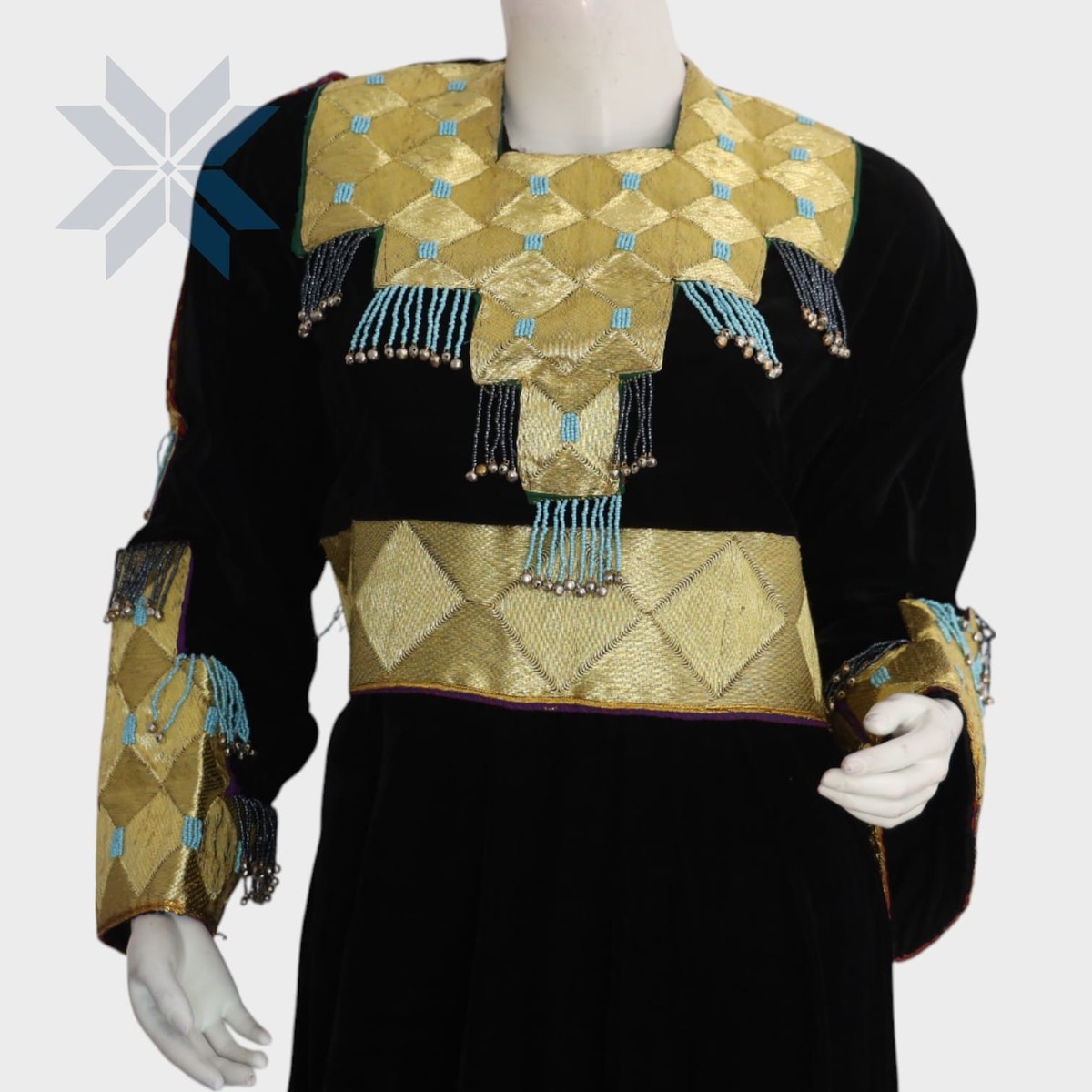 Siyah Zar Gold-Tassel Dress 1