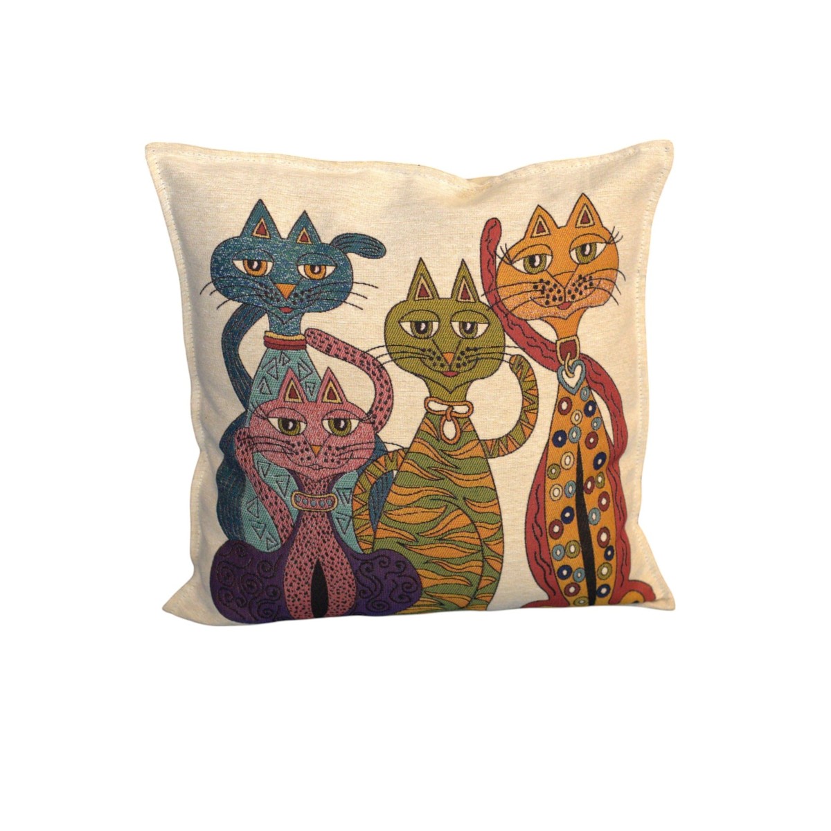Pillow Cover 2pcs Embroidered Cat Cushion Cover, Gift for Cat Lovers 1