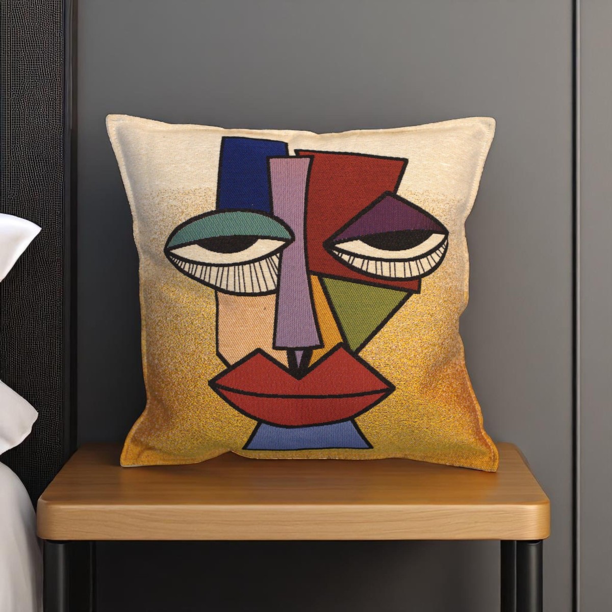 2pc Throw Pillow Cover, Artistic Embroidered Design 4