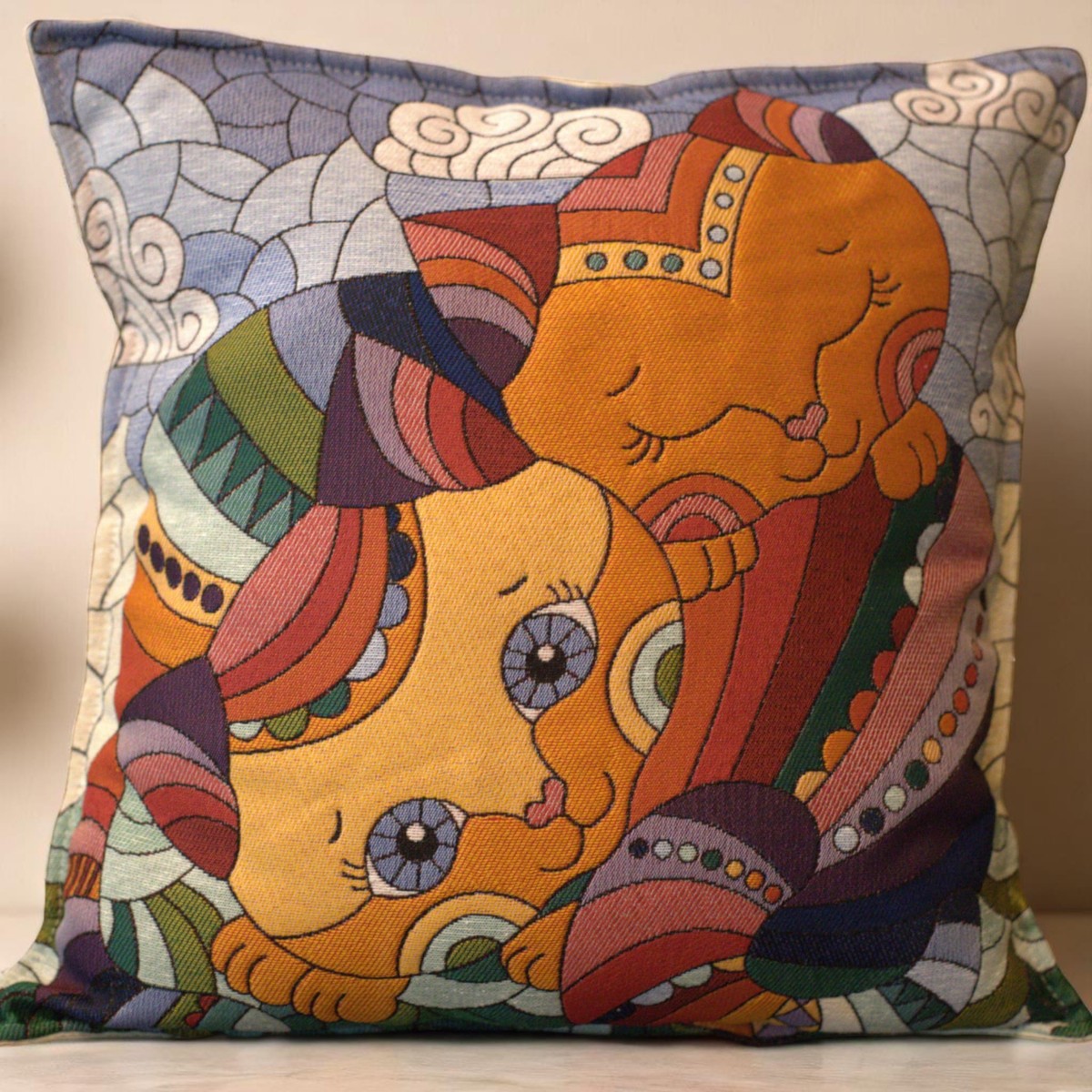 Cushion Cover 18x18 inches, Embroidered Throw Pillow 2