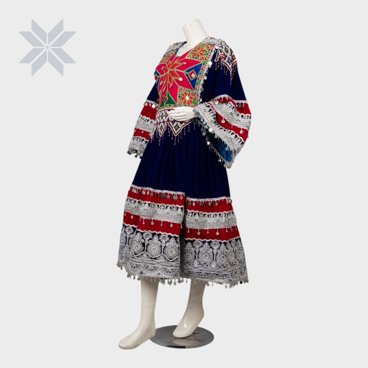Blue Royal Star Afghan Dress 1
