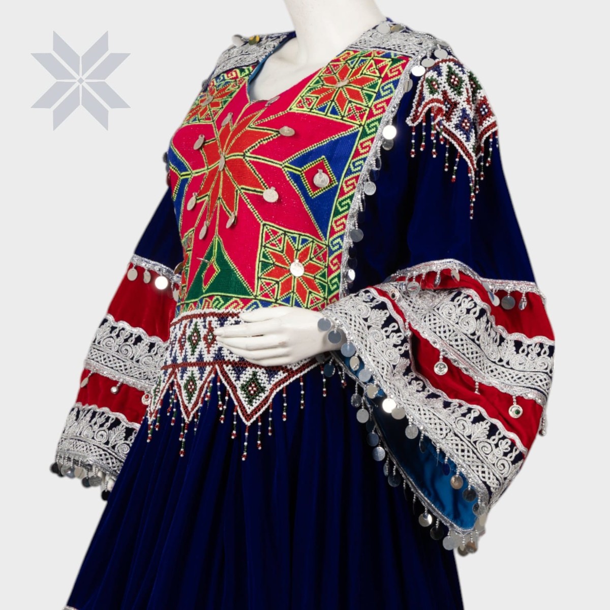 Blue Royal Star Afghan Dress 4