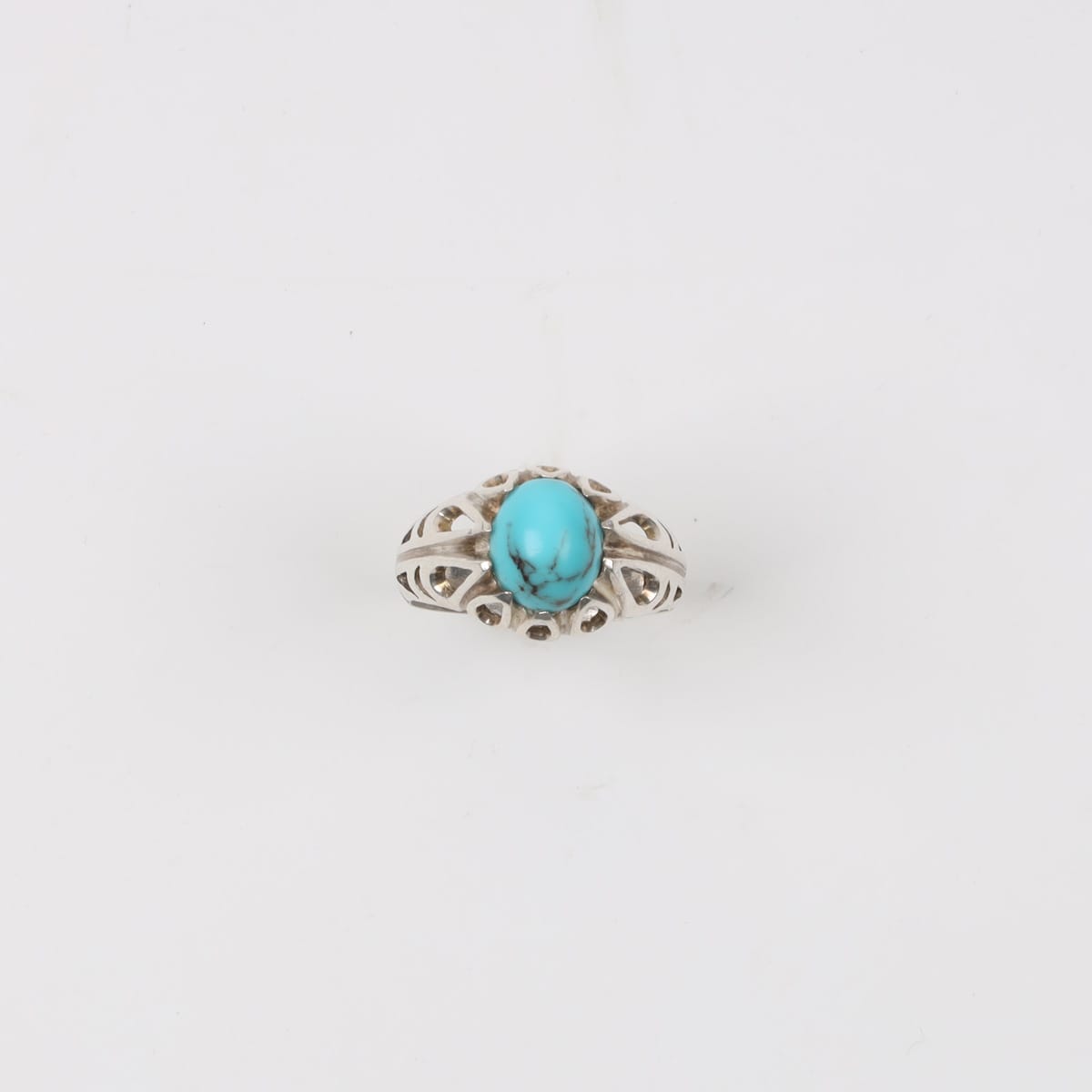 Afghan Turquoise Silver Men Ring 1