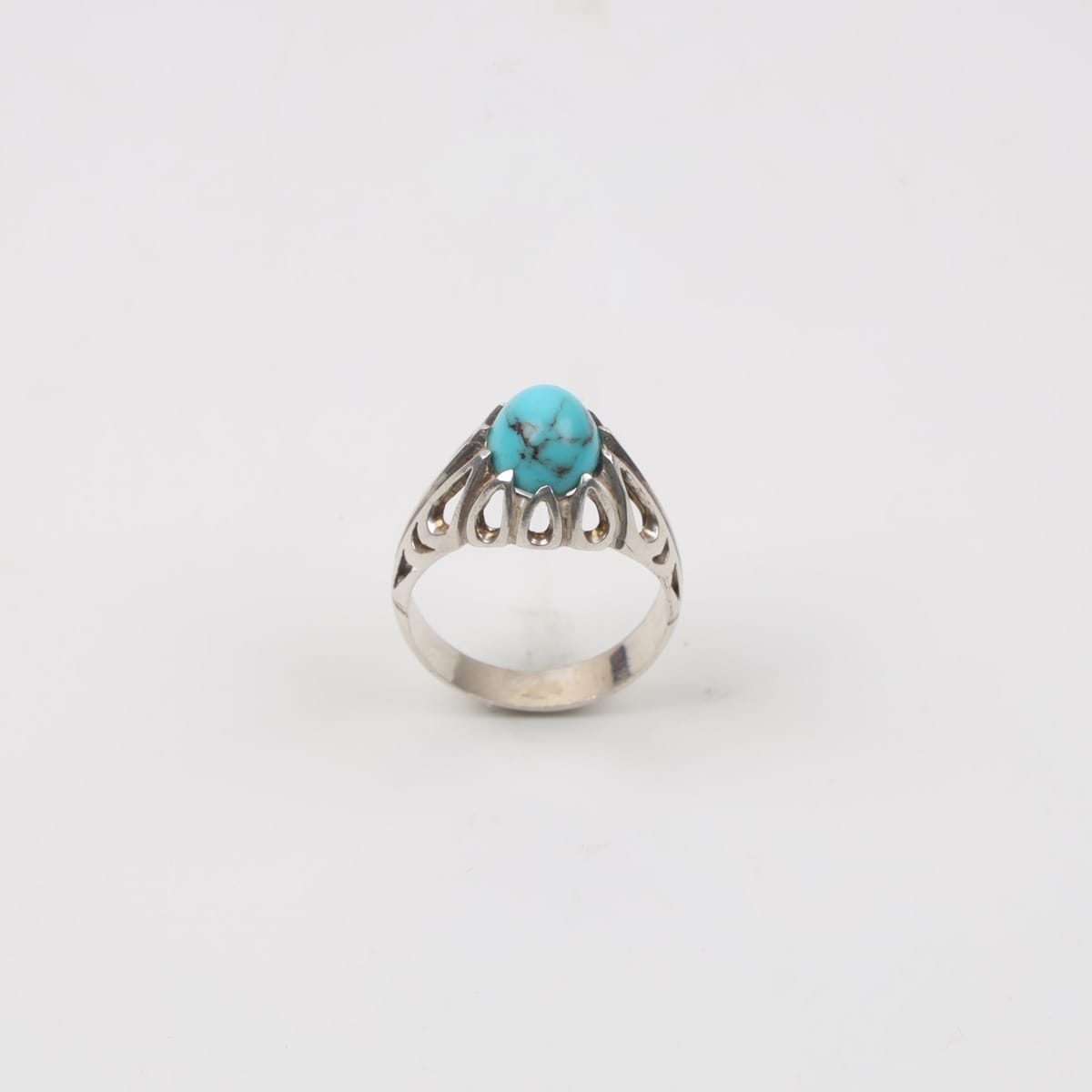 Afghan Turquoise Silver Men Ring 2