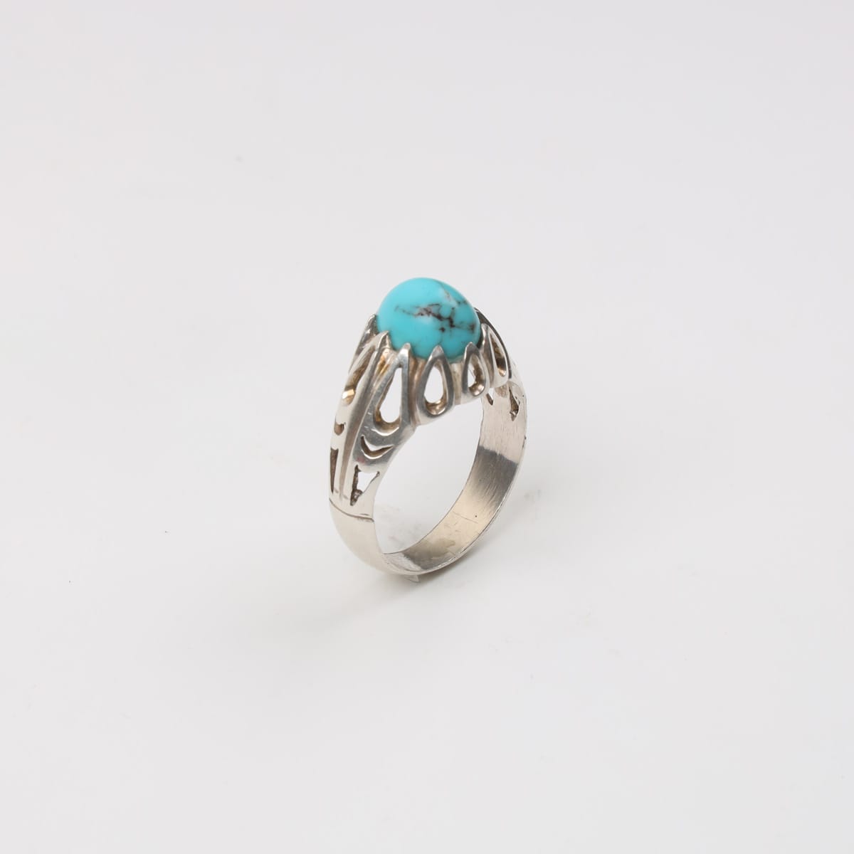 Afghan Turquoise Silver Men Ring 3