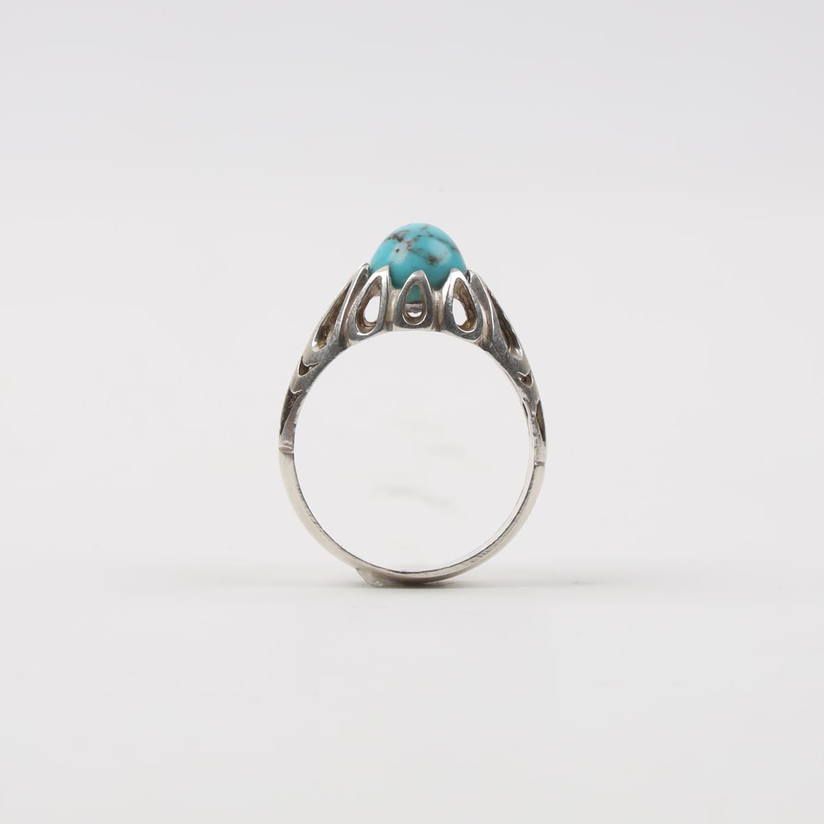 Afghan Turquoise Silver Men Ring 4