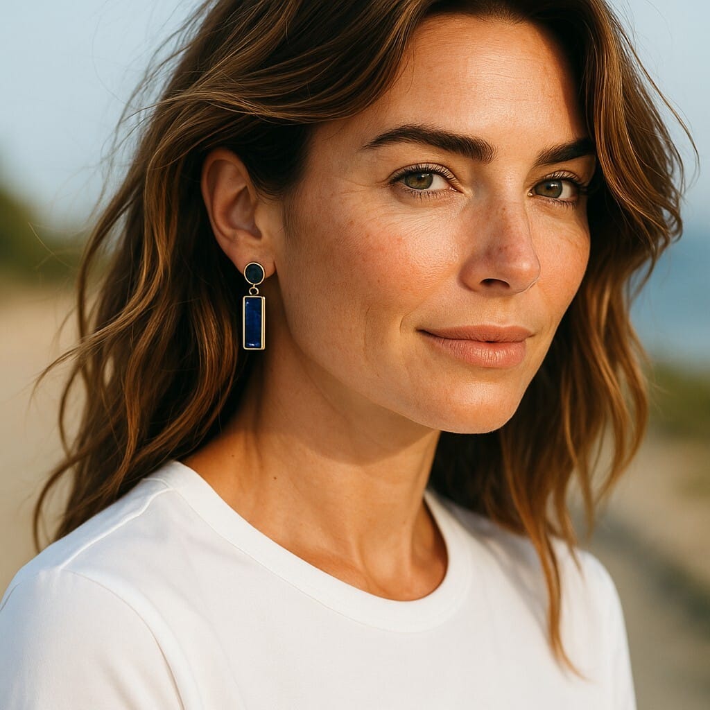 Drop Earrings, Lapis Lazuli Drop Earrings. 3