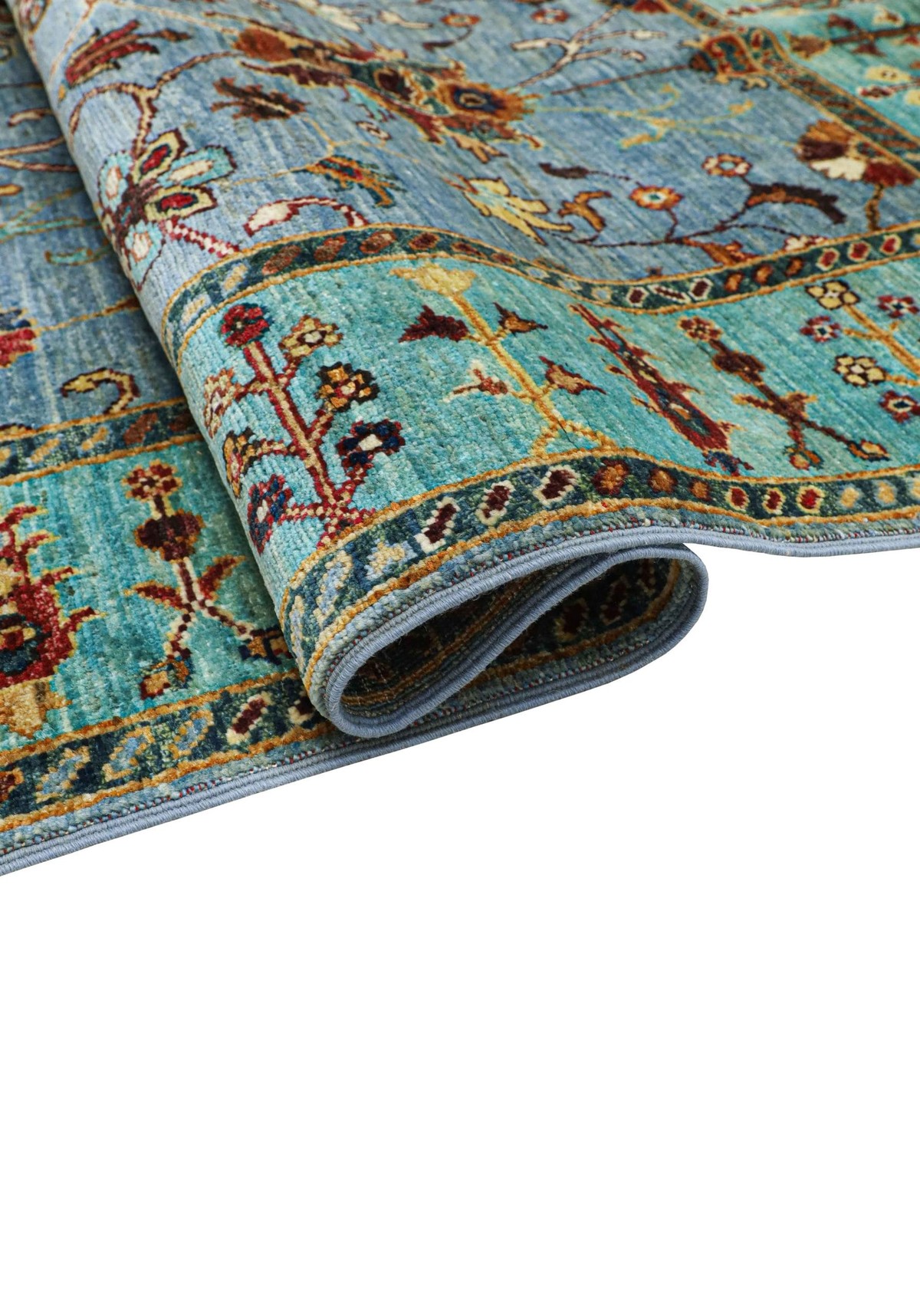 Chobrang Rug – Sultani Gul Design, Blue & Red, 2