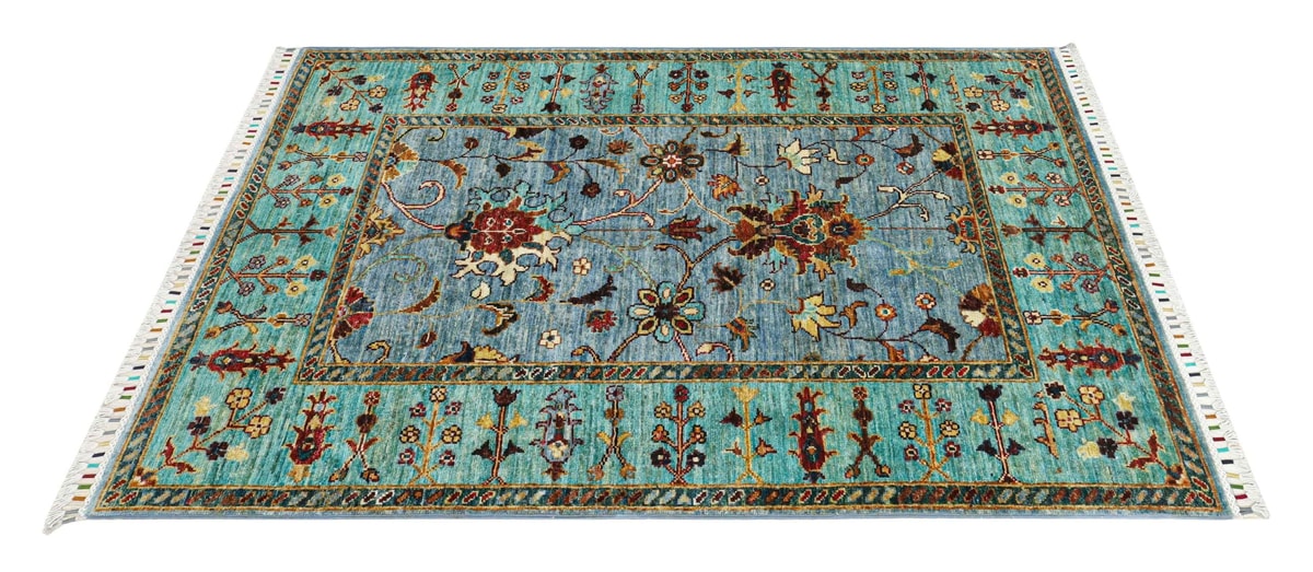 Chobrang Rug – Sultani Gul Design, Blue & Red, 3