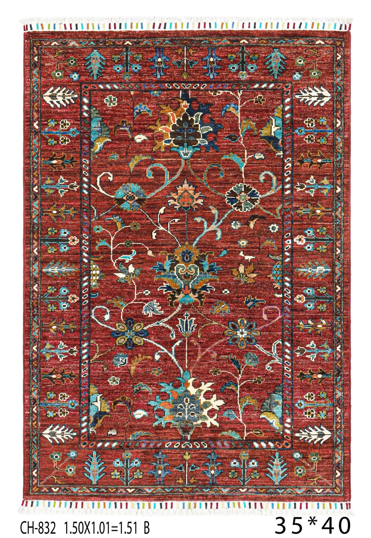 SULTANI GUL RED RUG HANDMADE 3