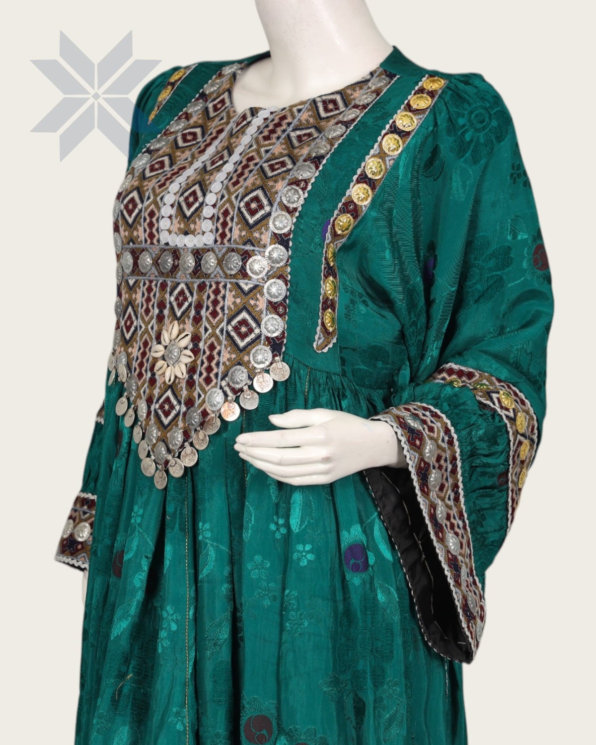 slim fit dress slacks Kids Mia Dress Emerald Velvet with Floral Embroidery – Muzungu Sisters UK main image 1