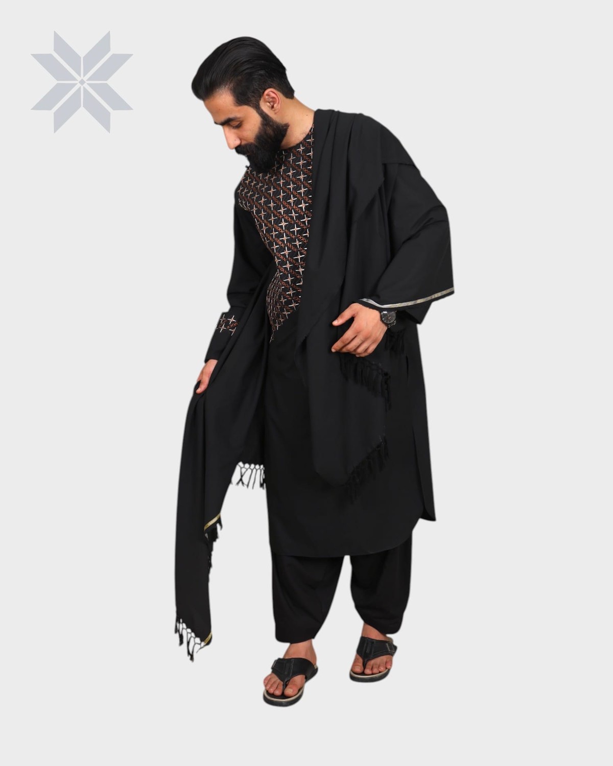 Black Star Men Embroidered Cloth 5