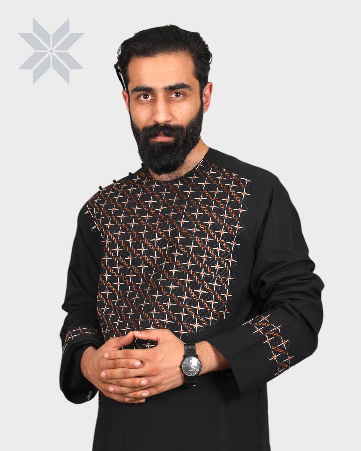 Black Star Men Embroidered Cloth 2