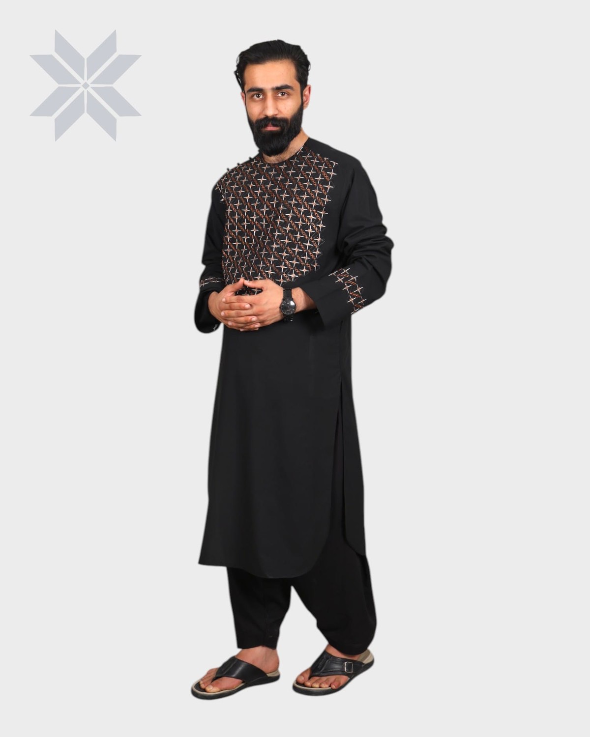 Black Star Men Embroidered Cloth 1