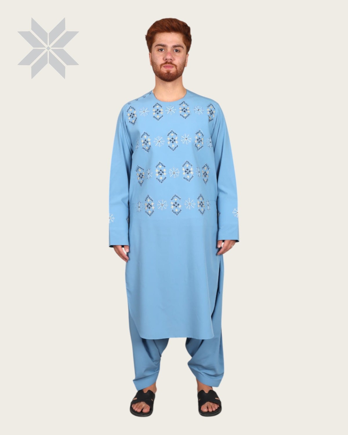Sky Charm Men's Embroidered Cloth Set 3
