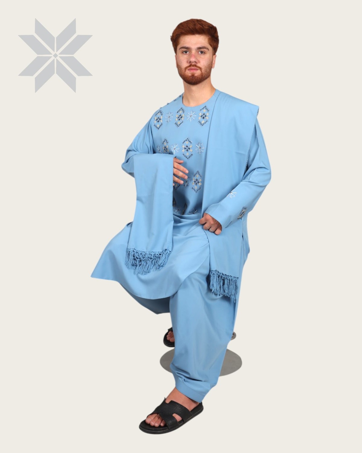 Sky Charm Men's Embroidered Cloth Set 4