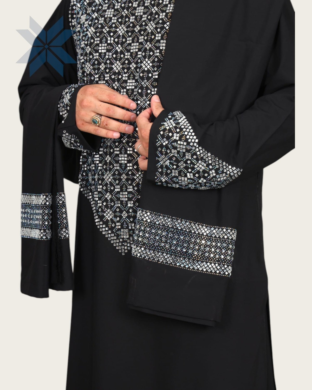 Black Mirror Men Cloth with Shawl, Full Set Perahan Tunban 4