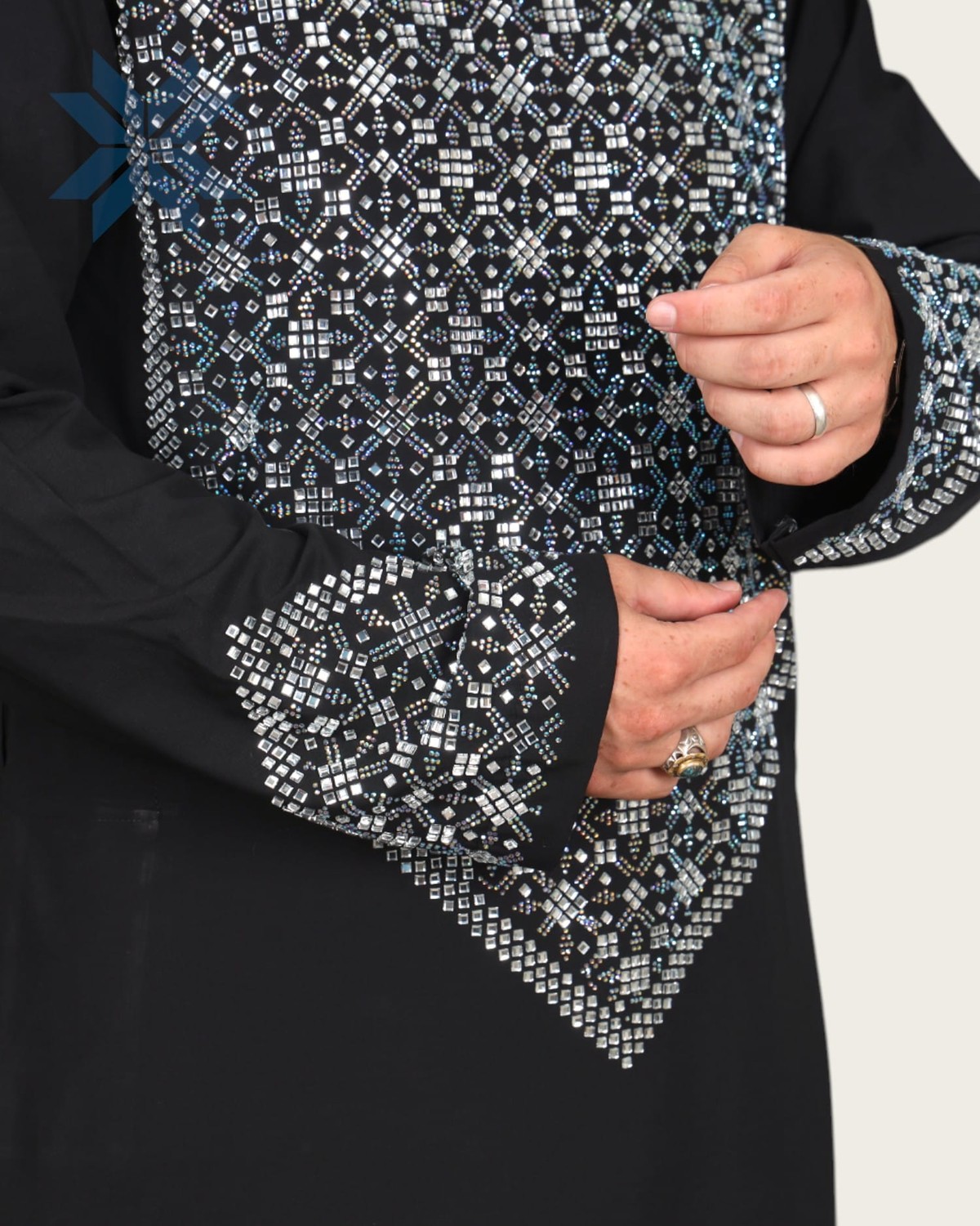 Black Mirror Men Cloth with Shawl, Full Set Perahan Tunban 5
